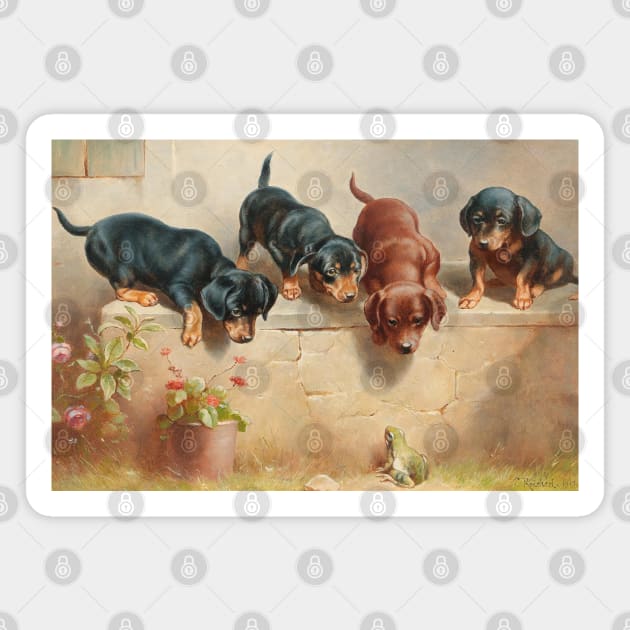 Dachshund Puppies Magnet by KarwilbeDesigns